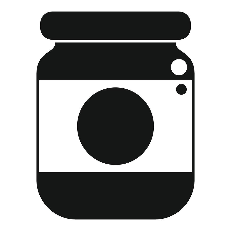 Glass jar with round label having blank space for branding vector