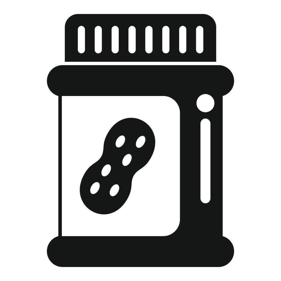 Peanut butter jar icon representing breakfast spread vector