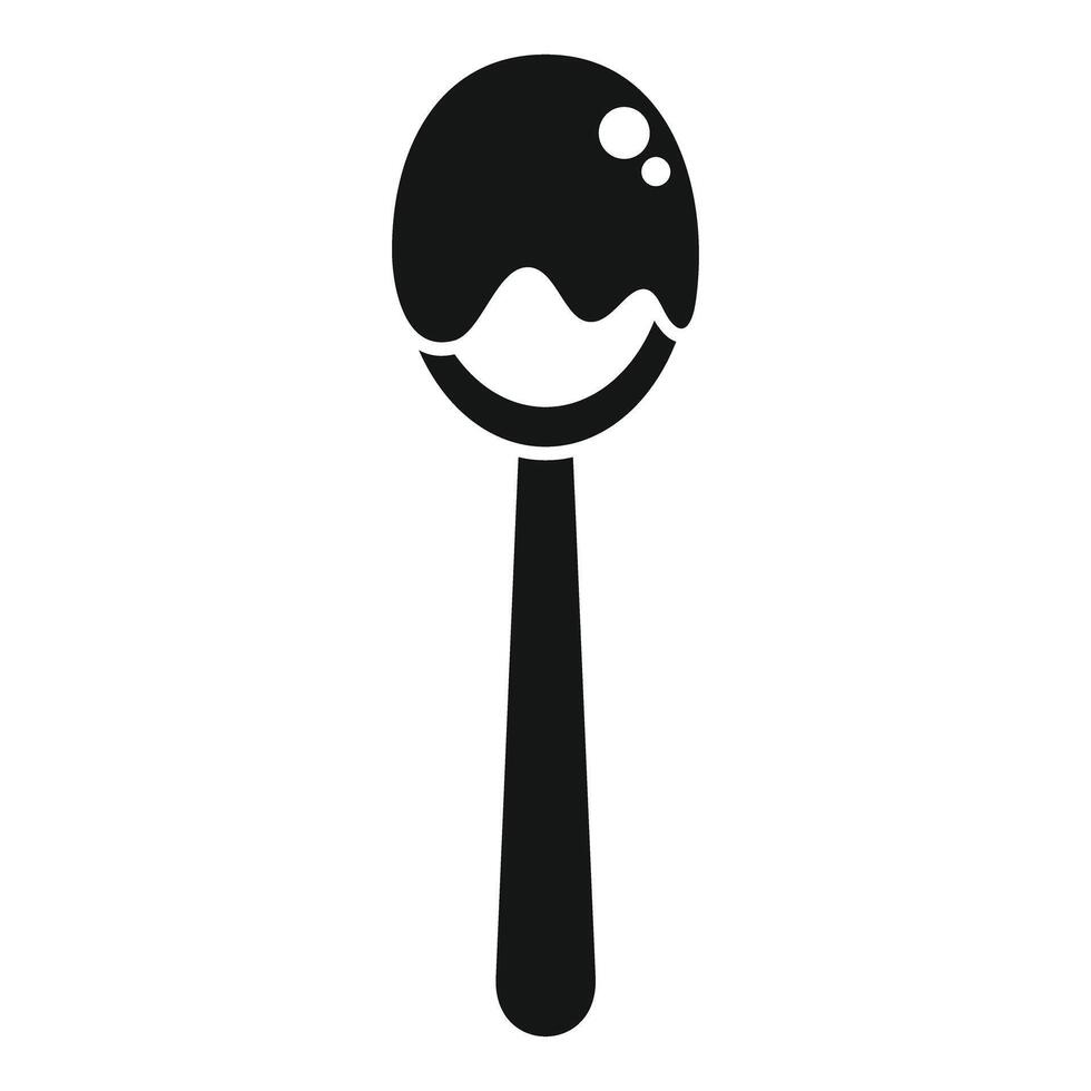 Spoon holding melting ice cream ball icon simple style vector