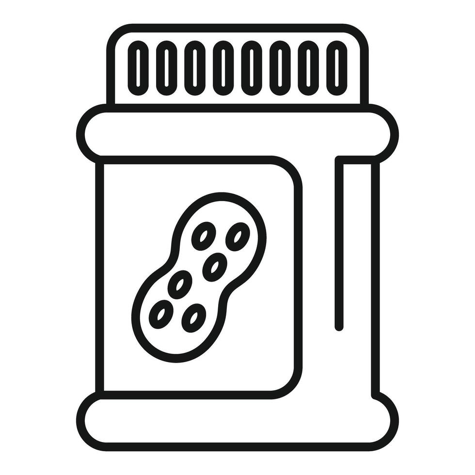 Peanut butter jar icon showing nut paste for sandwiches vector