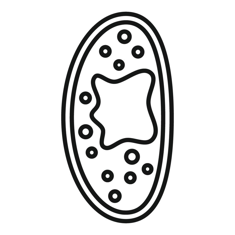 Salmonella bacteria showing cell membrane and nucleus icon outline vector