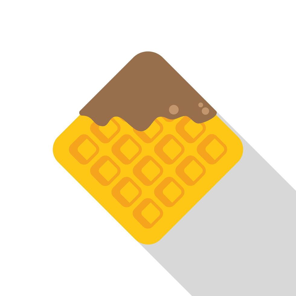 Square waffle dripping chocolate minimalist illustration vector
