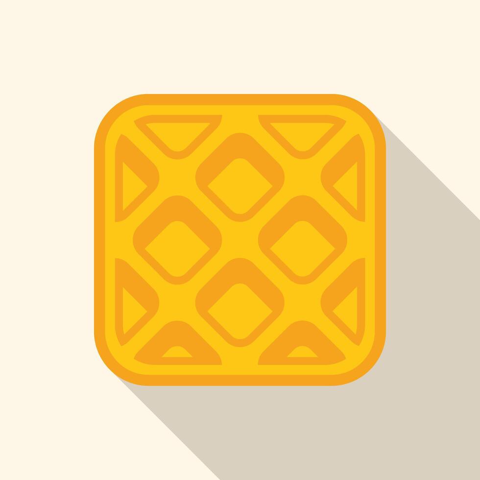 Square waffle icon showing grid pattern for breakfast vector