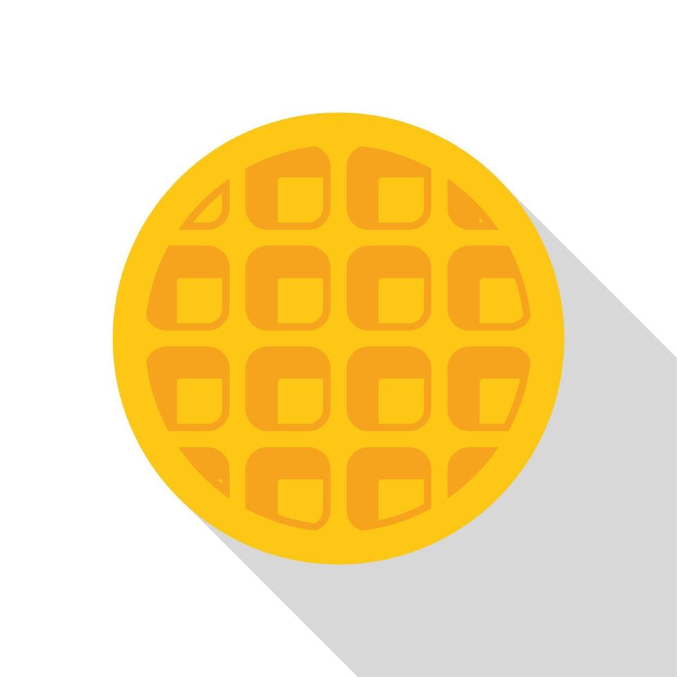 Round waffle icon depicting a tasty breakfast treat vector