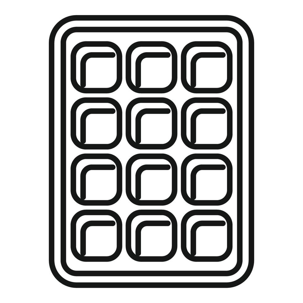 Ice cube tray is making square ice for refreshing drinks vector