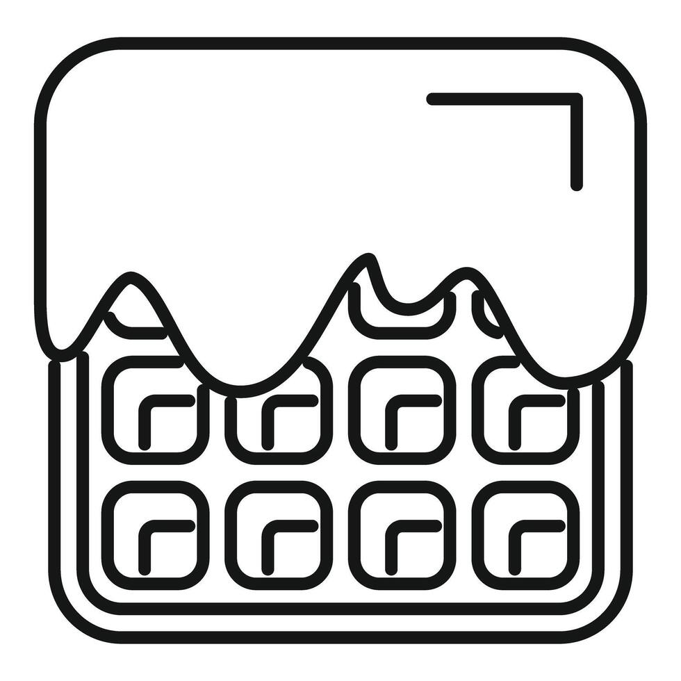 Delicious waffle with syrup dripping for breakfast vector