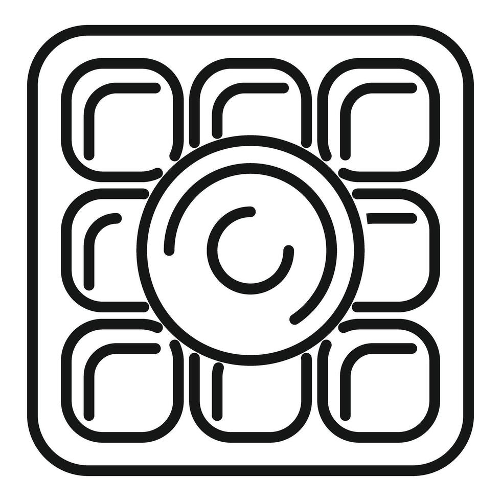 Icon of smart home control panel with central button vector