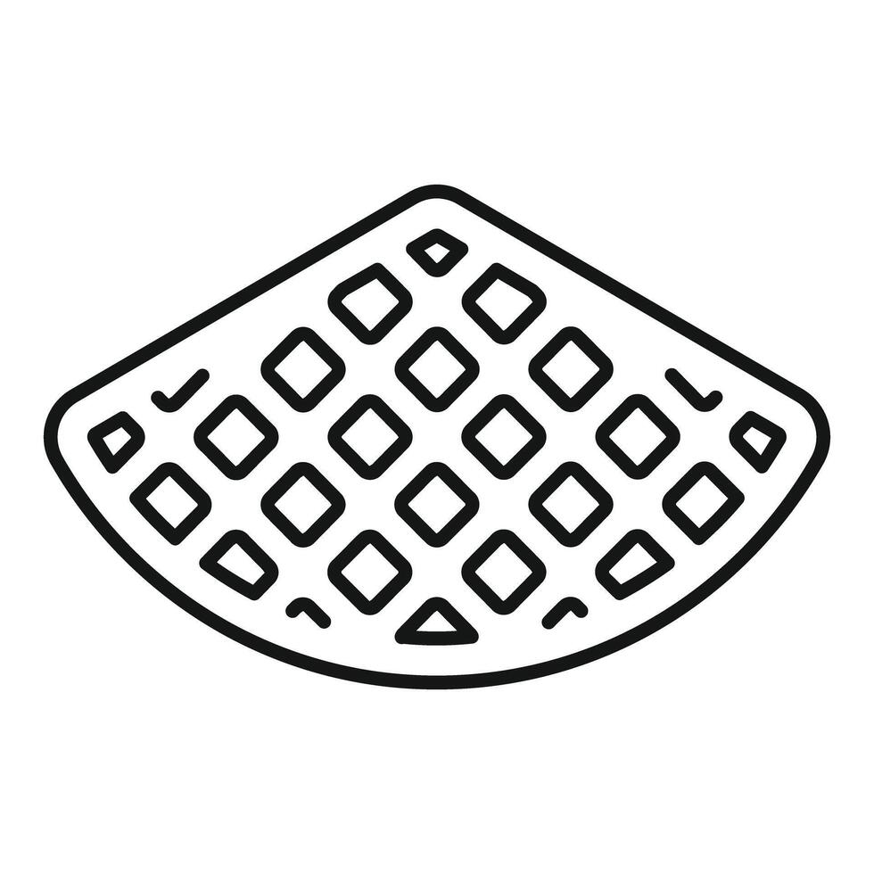 Half waffle icon, bakery dessert symbol for menu design vector