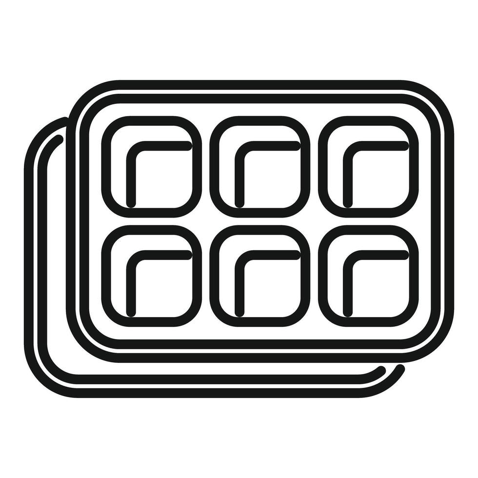 Ice cube tray making refreshing ice cubes for summer cocktails vector