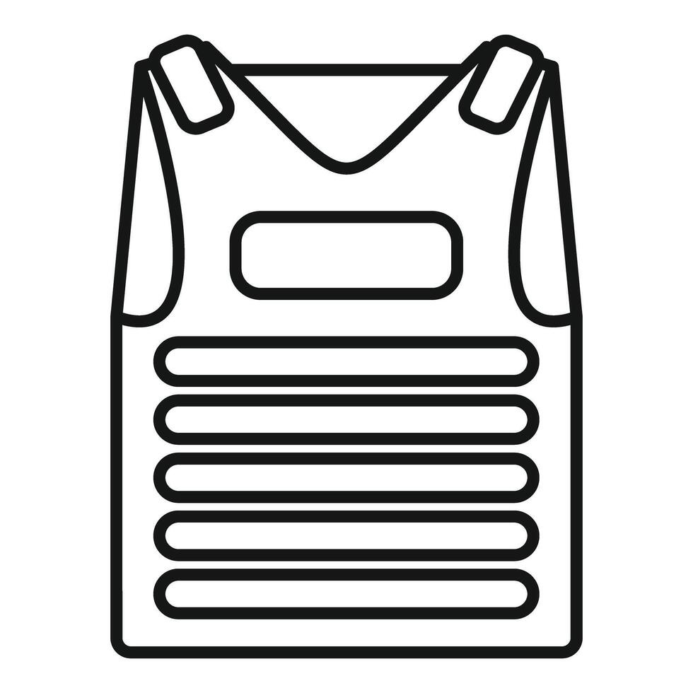Army bulletproof vest protecting soldier during military operation icon vector
