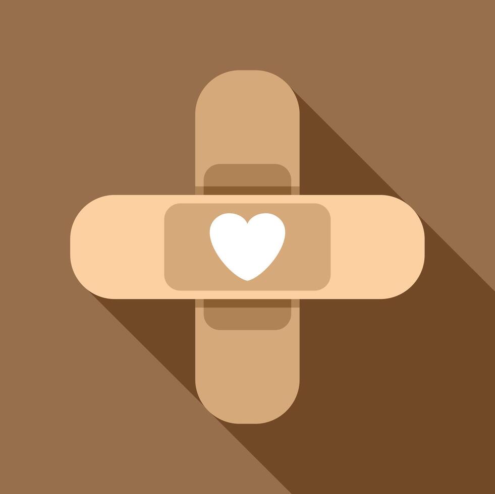 Adhesive bandage with heart showing love and care for health vector