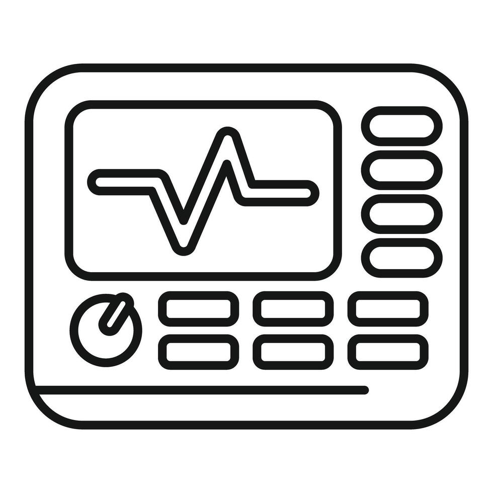 Electrocardiogram monitor showing heartbeat line icon vector