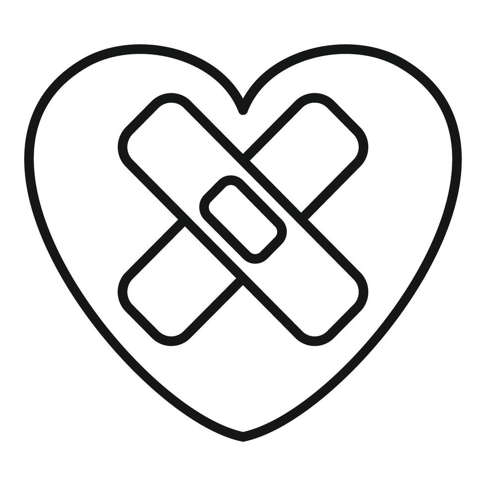Heart with a band aid representing healing and recovery vector