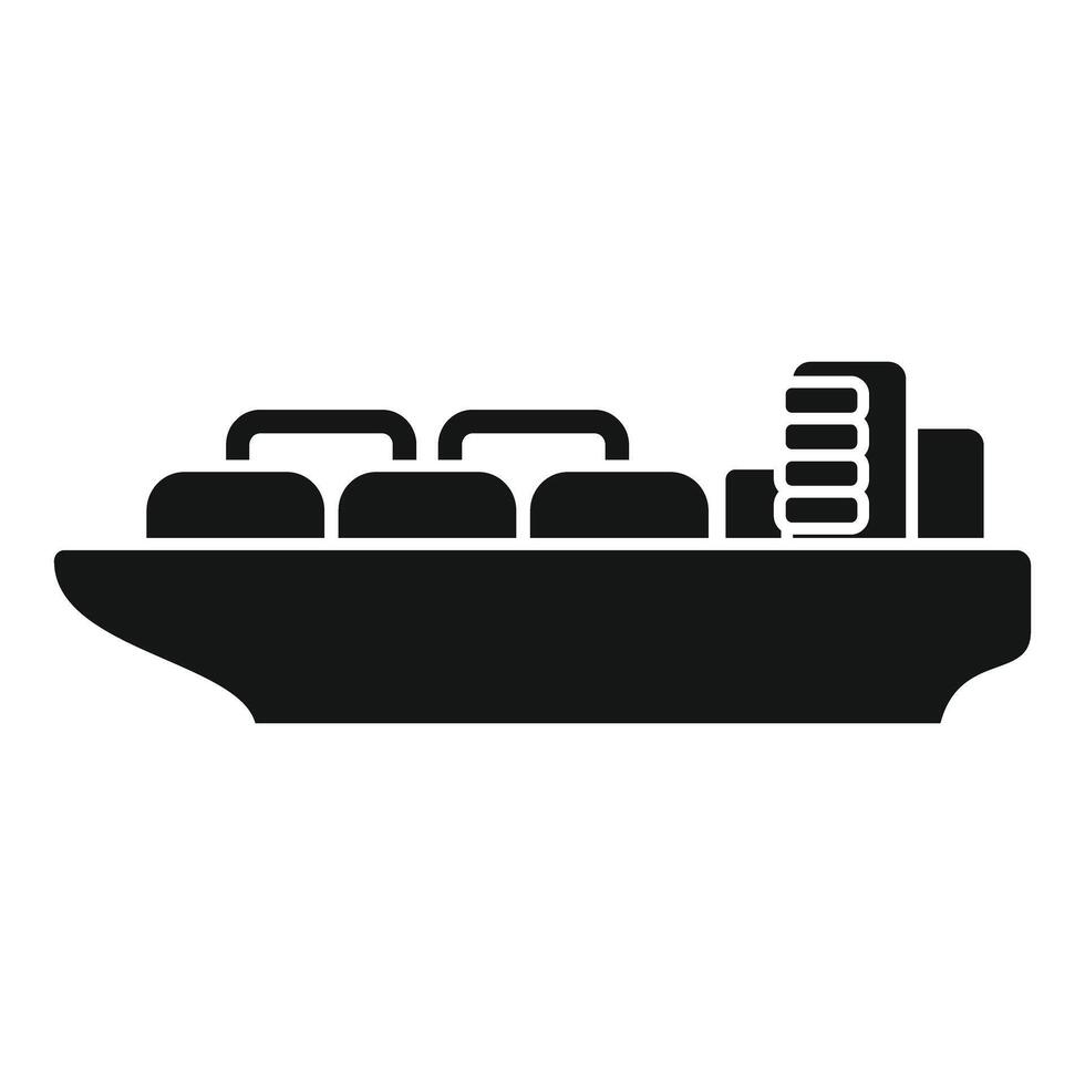 Simple icon of a cargo ship carrying containers, floating on water vector