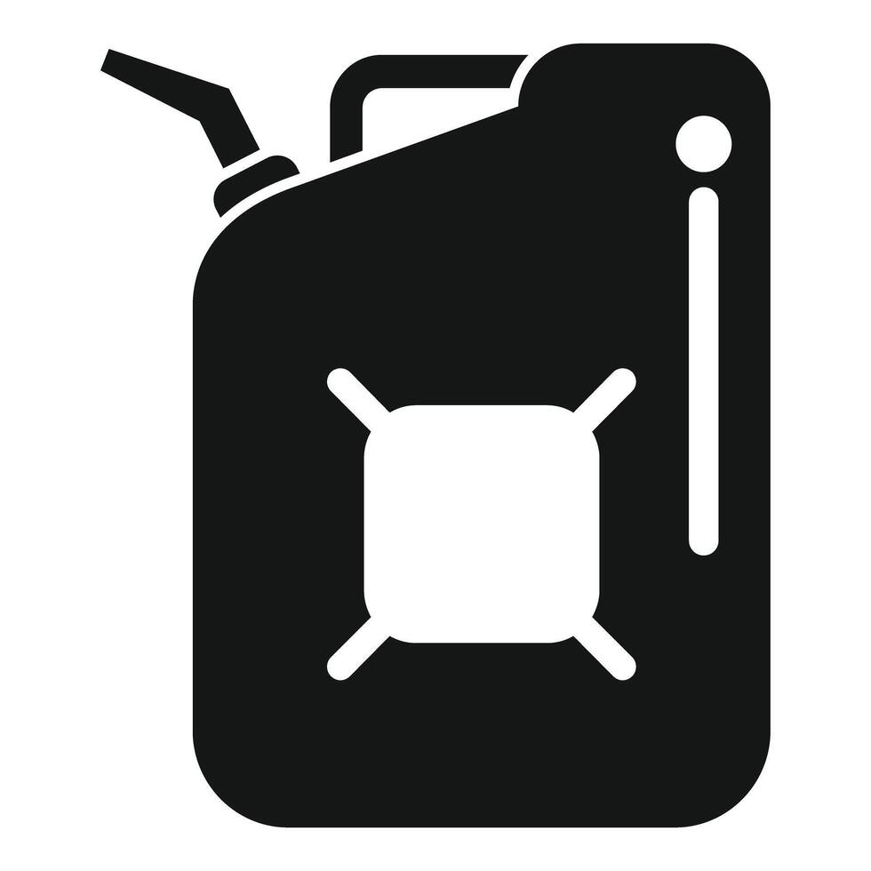 Black jerrycan icon showing dangerous flammable liquid vector
