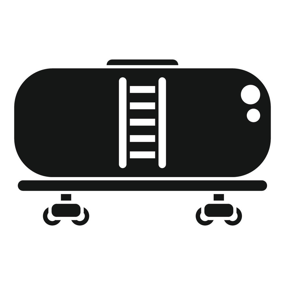 Black oil tanker wagon with wheels and ladder icon vector