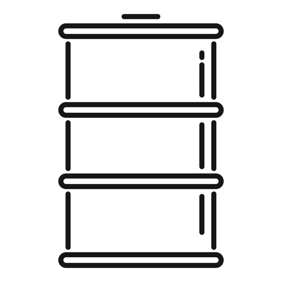 Metal barrel for oil storing and transportation icon vector