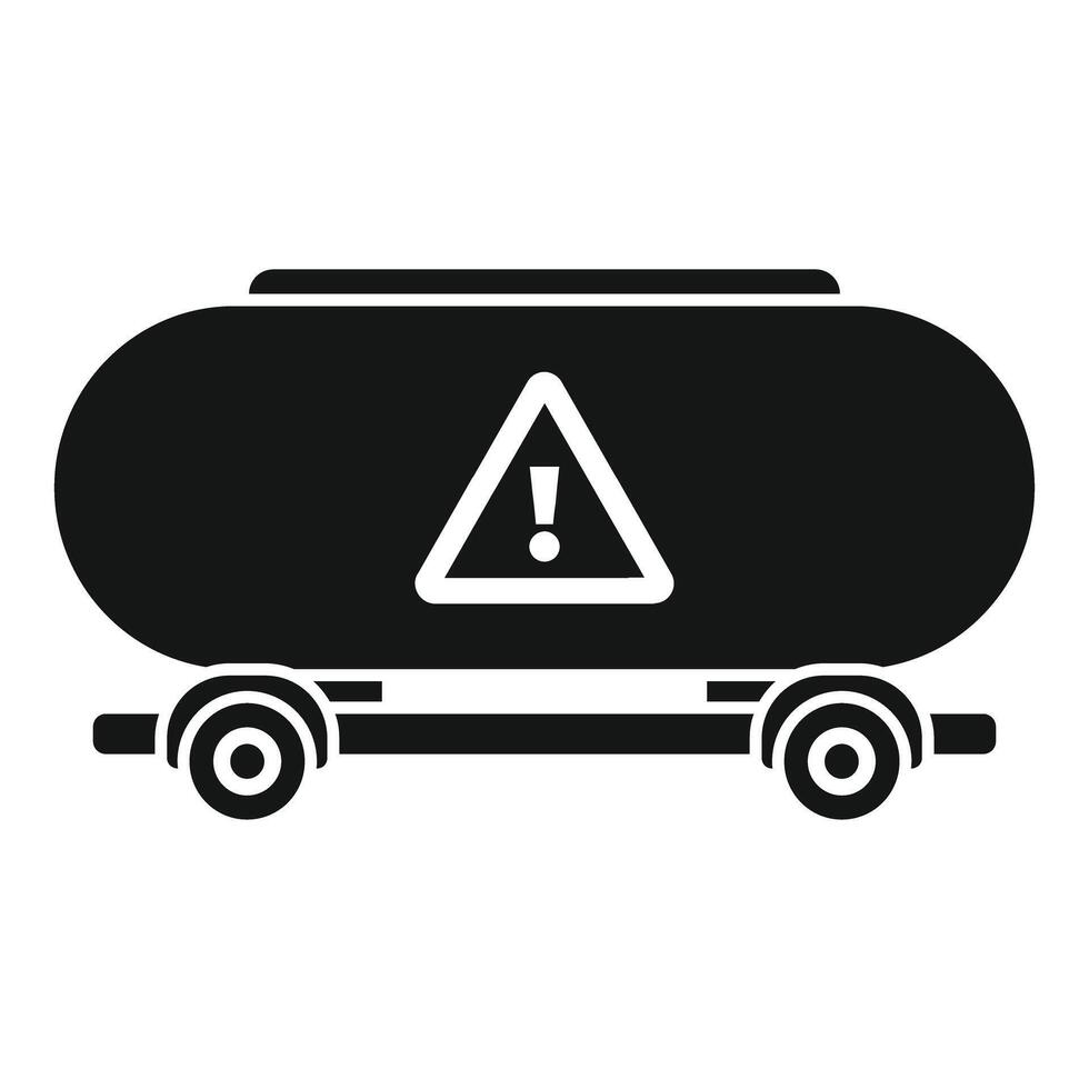Tank trailer carrying dangerous goods showing warning sign vector
