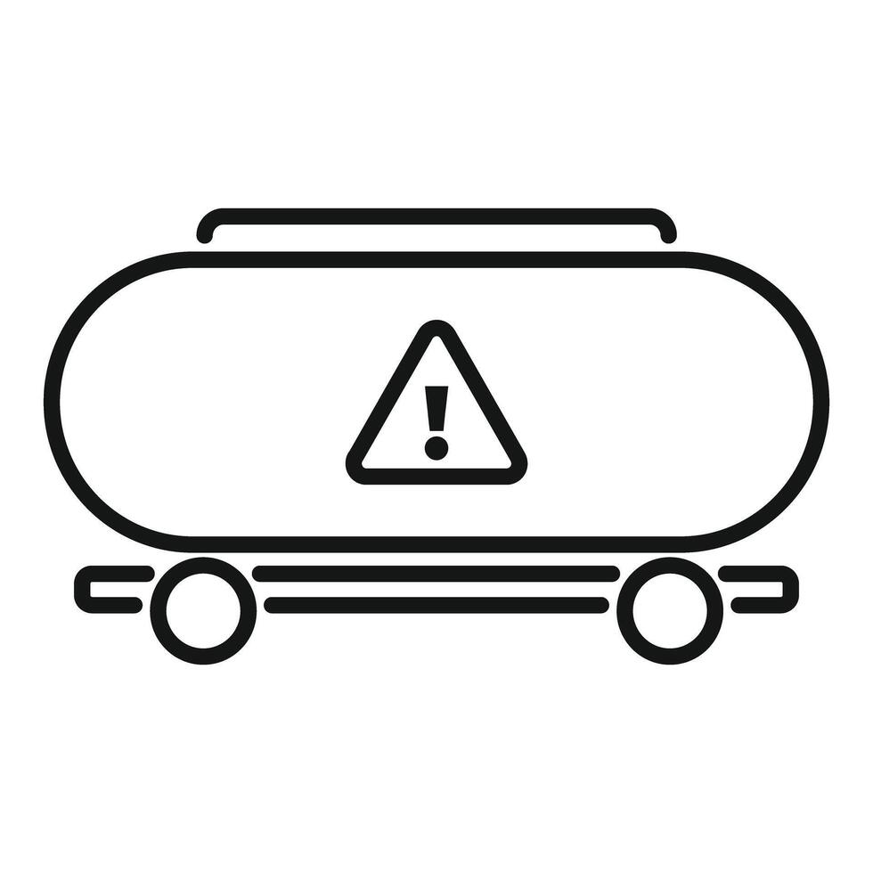 Tank trailer carrying dangerous goods showing hazard warning sign vector