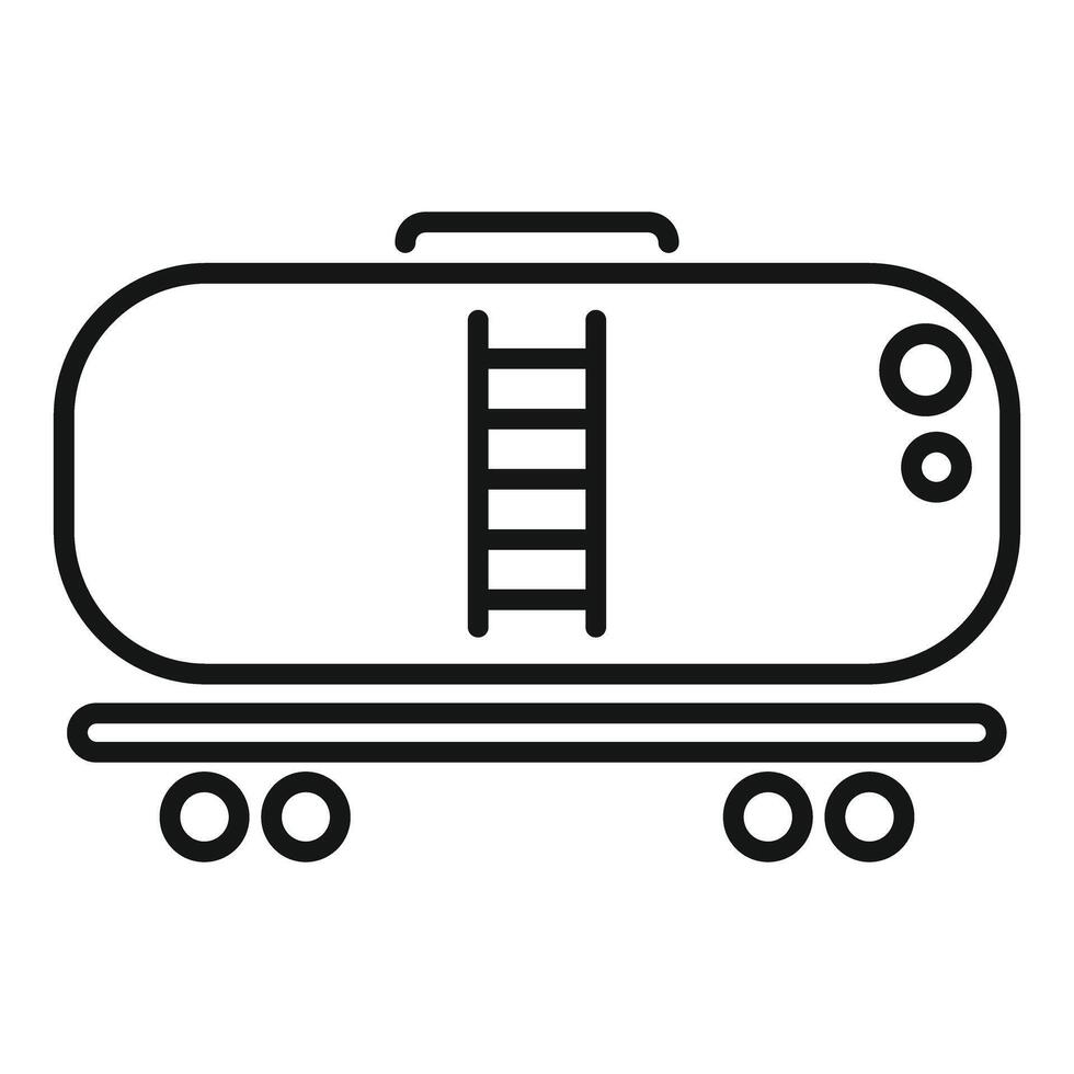 Tank wagon for oil transportation with ladder standing on a railway platform vector