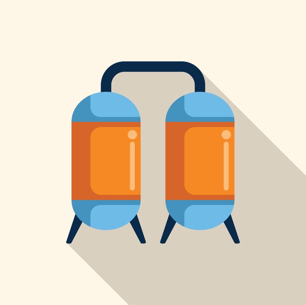 Industrial gas cylinder tanks being used in manufacturing vector