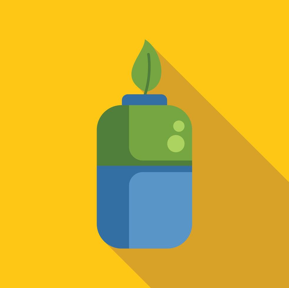 Eco friendly lighter burning with a green leaf flame vector
