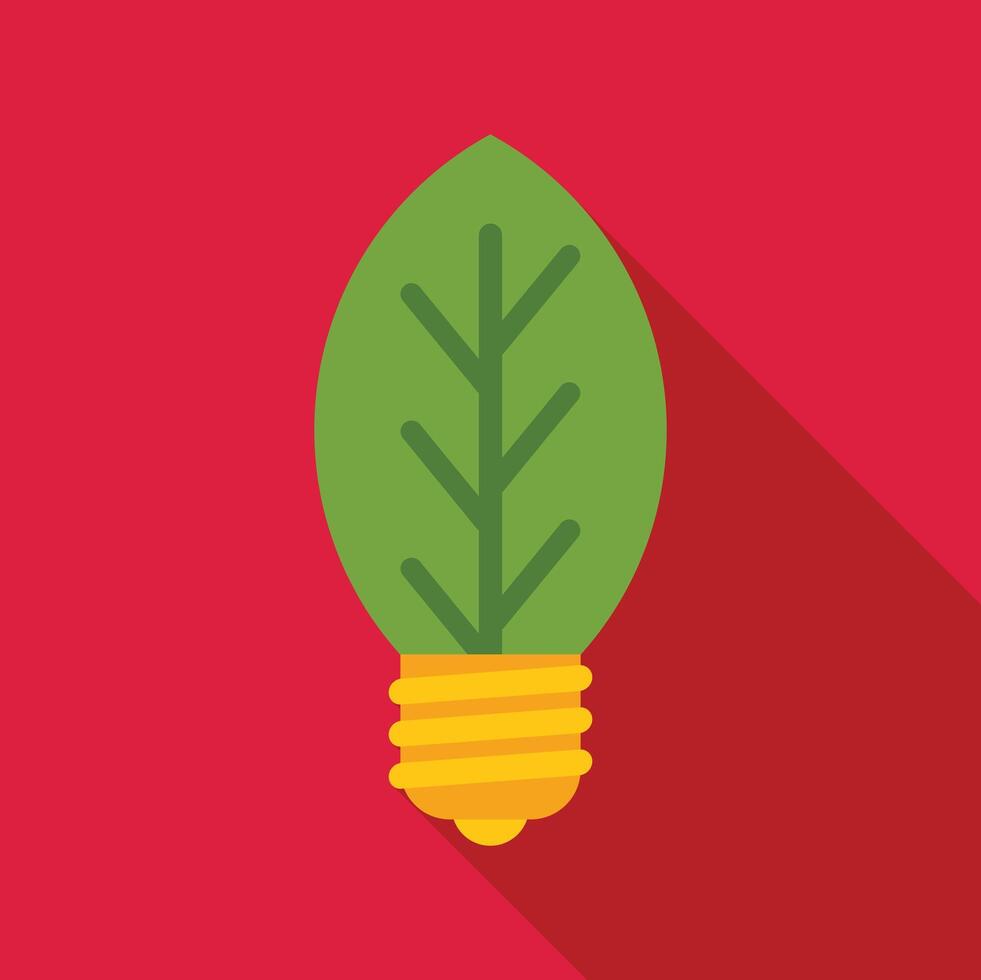 Green leaf shaped lightbulb symbolizing eco friendly energy source vector