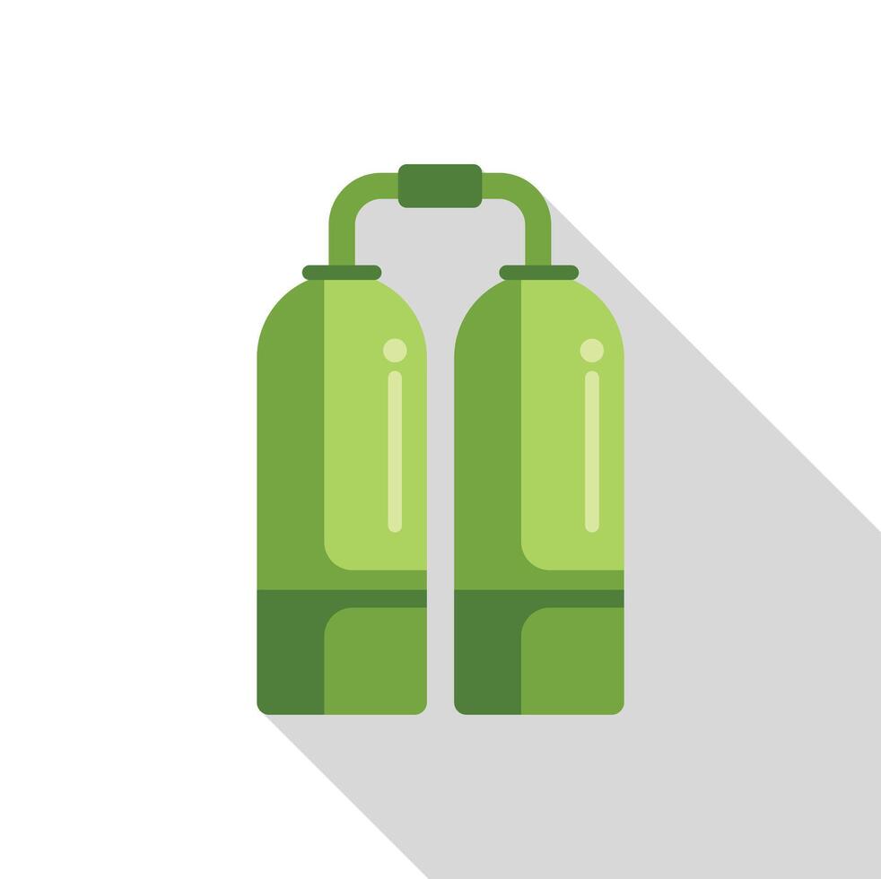 Green oxygen tank icon for scuba diving and underwater exploration vector