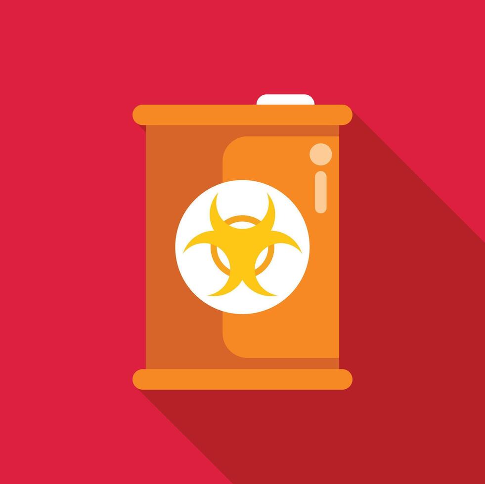 Orange barrel with biohazard symbol warning of toxic content vector