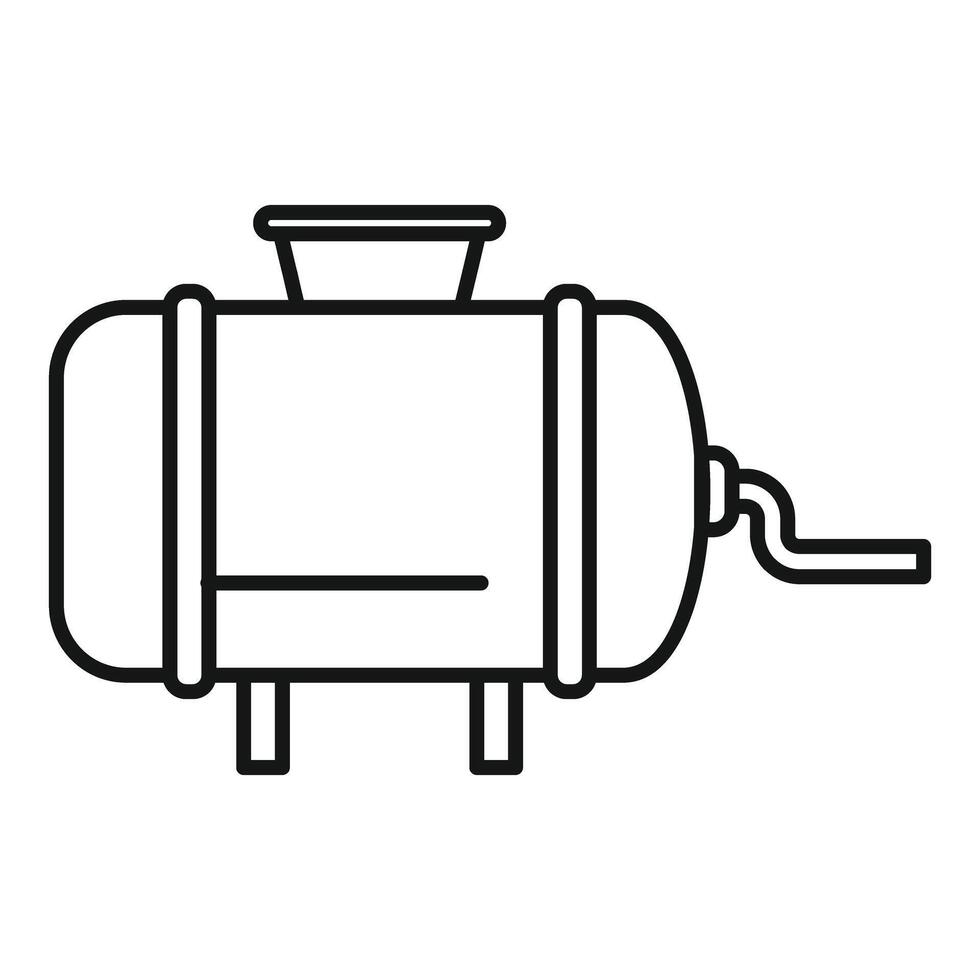 Big tank is standing and connected with pipe line icon outline vector
