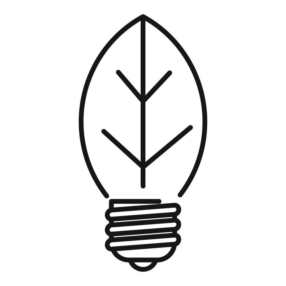 Light bulb with leaf inside symbolizing green energy vector