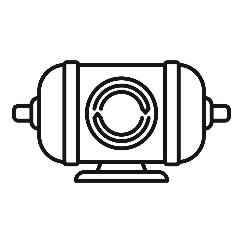 Electric motor icon, outline style vector