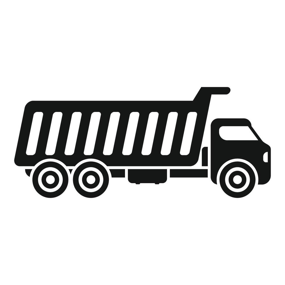 Tipper truck carrying building materials for construction site vector