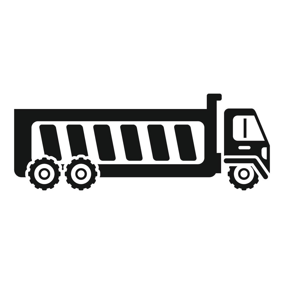 Big dump truck carrying building materials icon vector