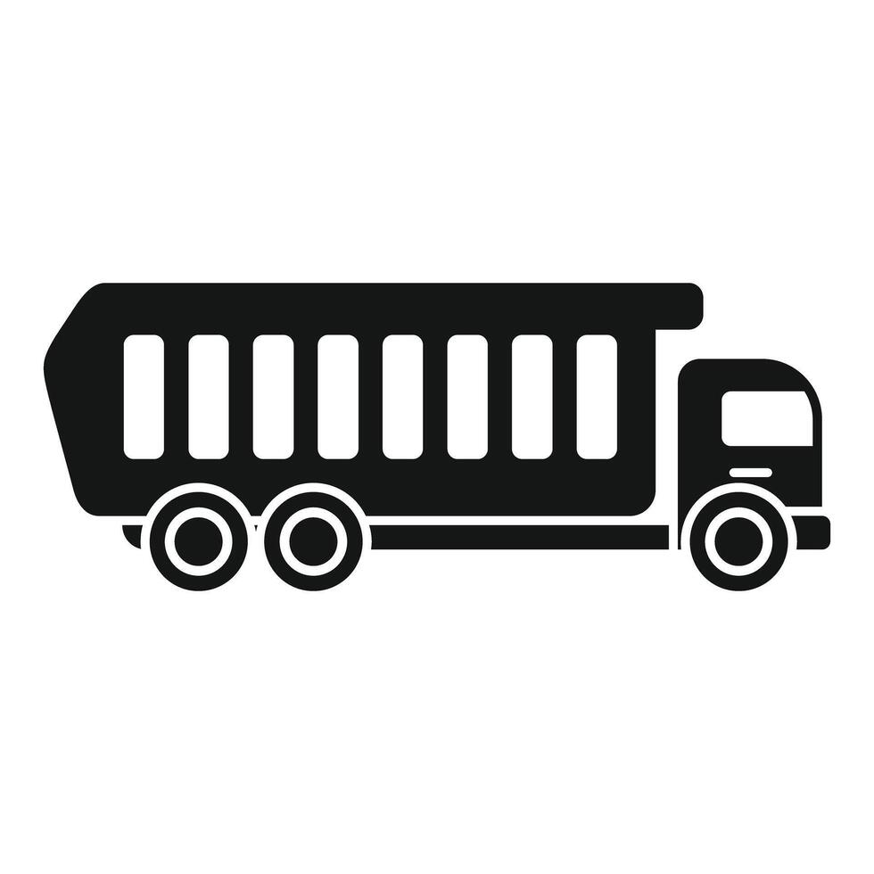 Tipper truck transporting building materials for construction site vector