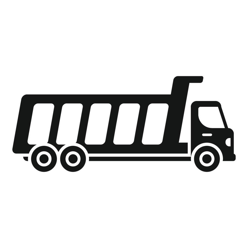 Big dumper truck moving earth on construction site vector