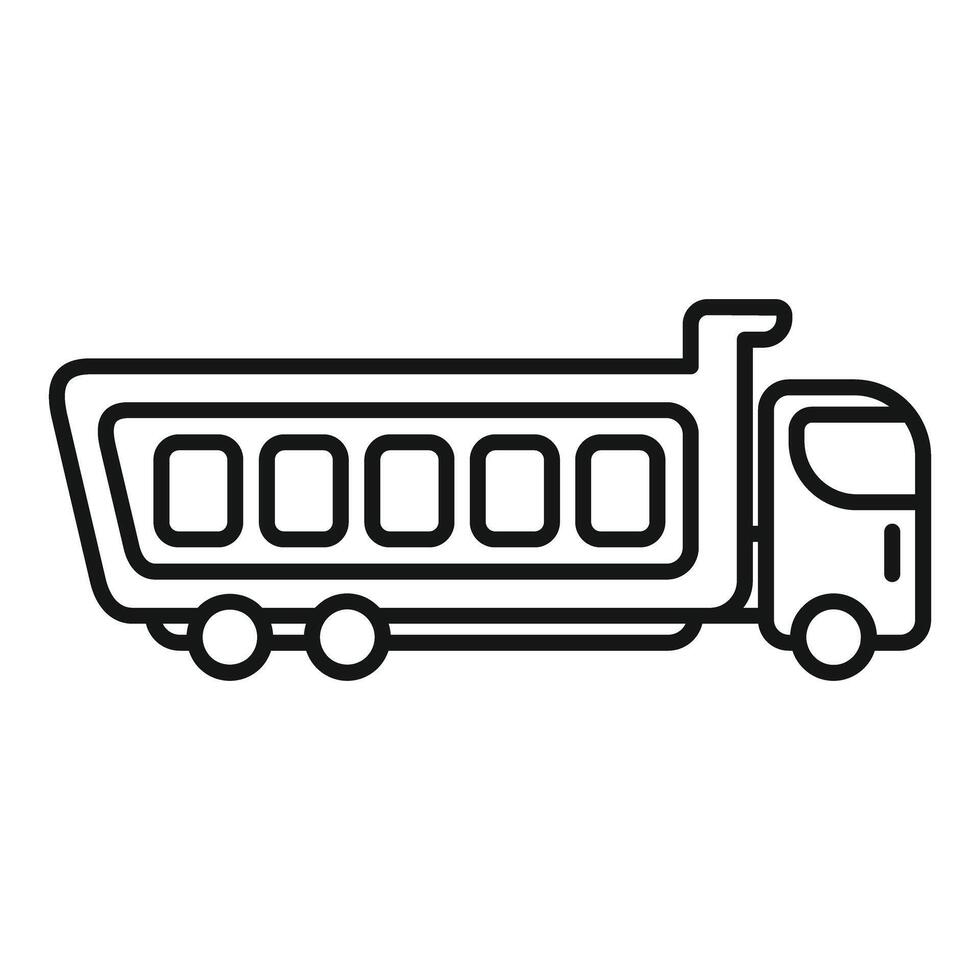 Tipper truck is transporting building materials on a construction site vector