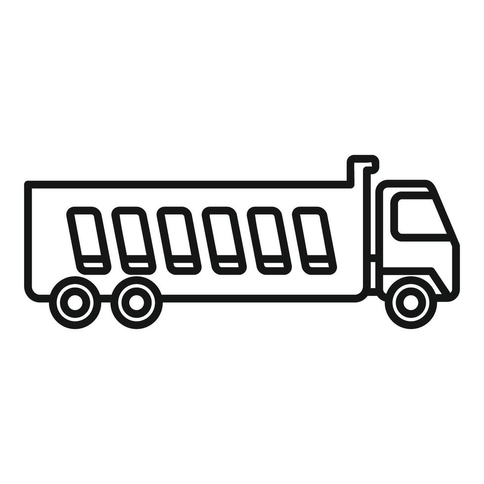Big tipper lorry carrying building materials on a construction site vector