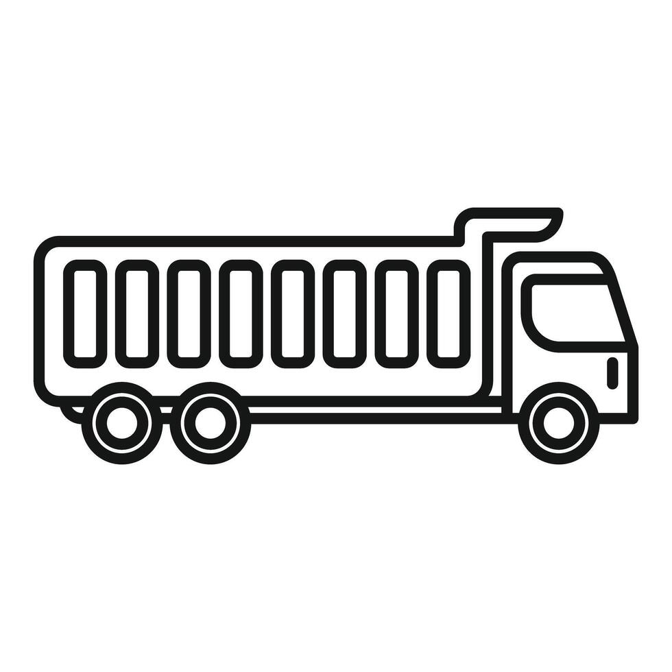 Tipper truck icon showing cargo transportation and delivery vector