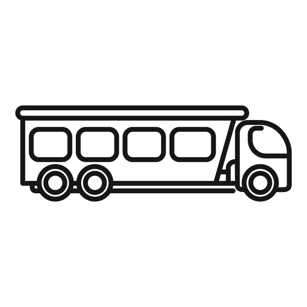 Airport shuttle bus taking passengers to terminal building vector