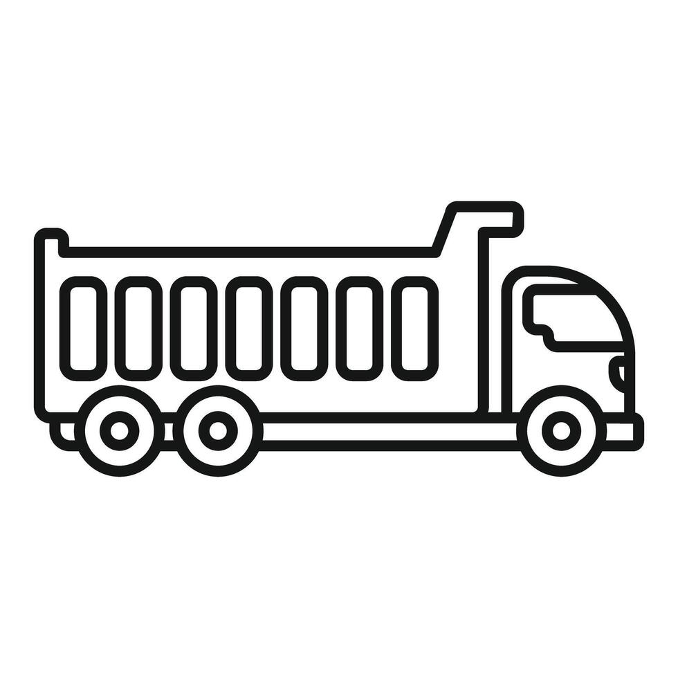 Heavy tipper lorry truck delivering construction material vector