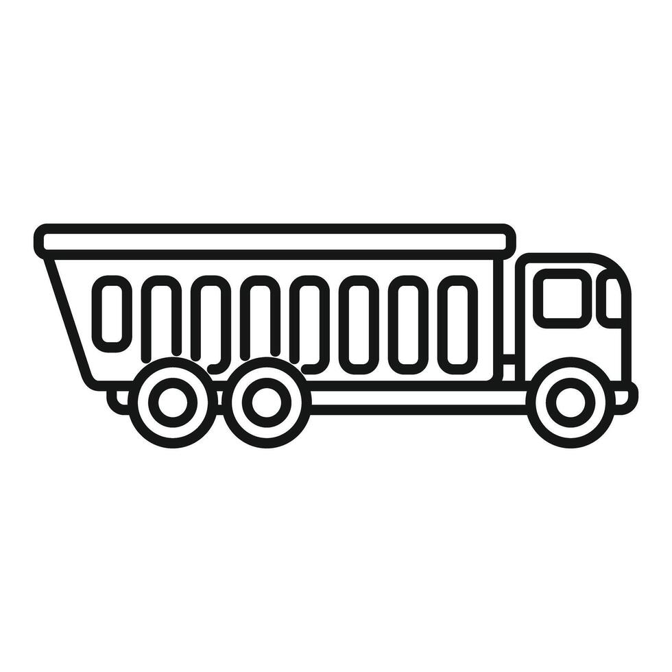 Tipper truck carrying building materials on a construction site vector