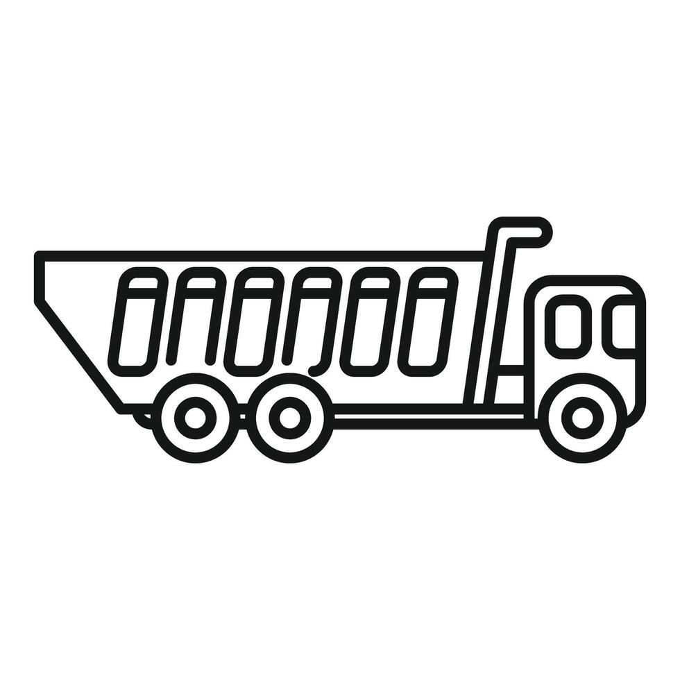 Dump truck delivering building materials on construction site vector