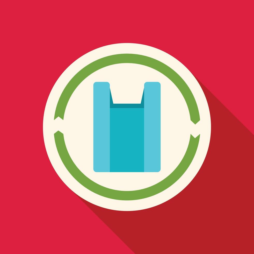 Blue shopping bag with recycling symbol showing environmental awareness vector