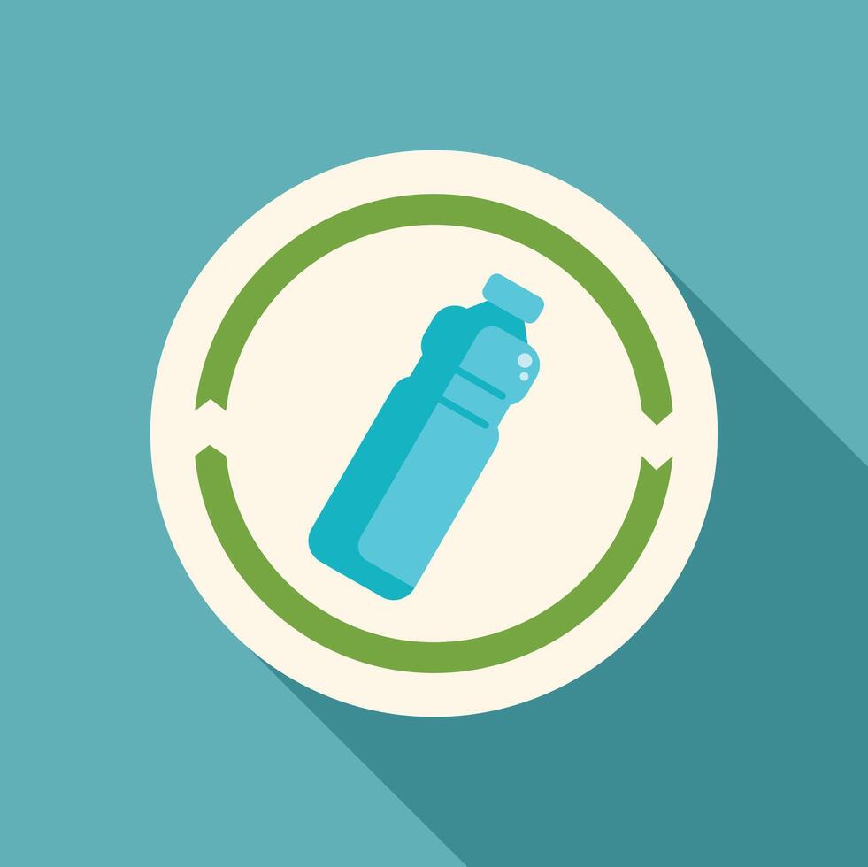 Plastic bottle recycling symbol showing environmental awareness vector