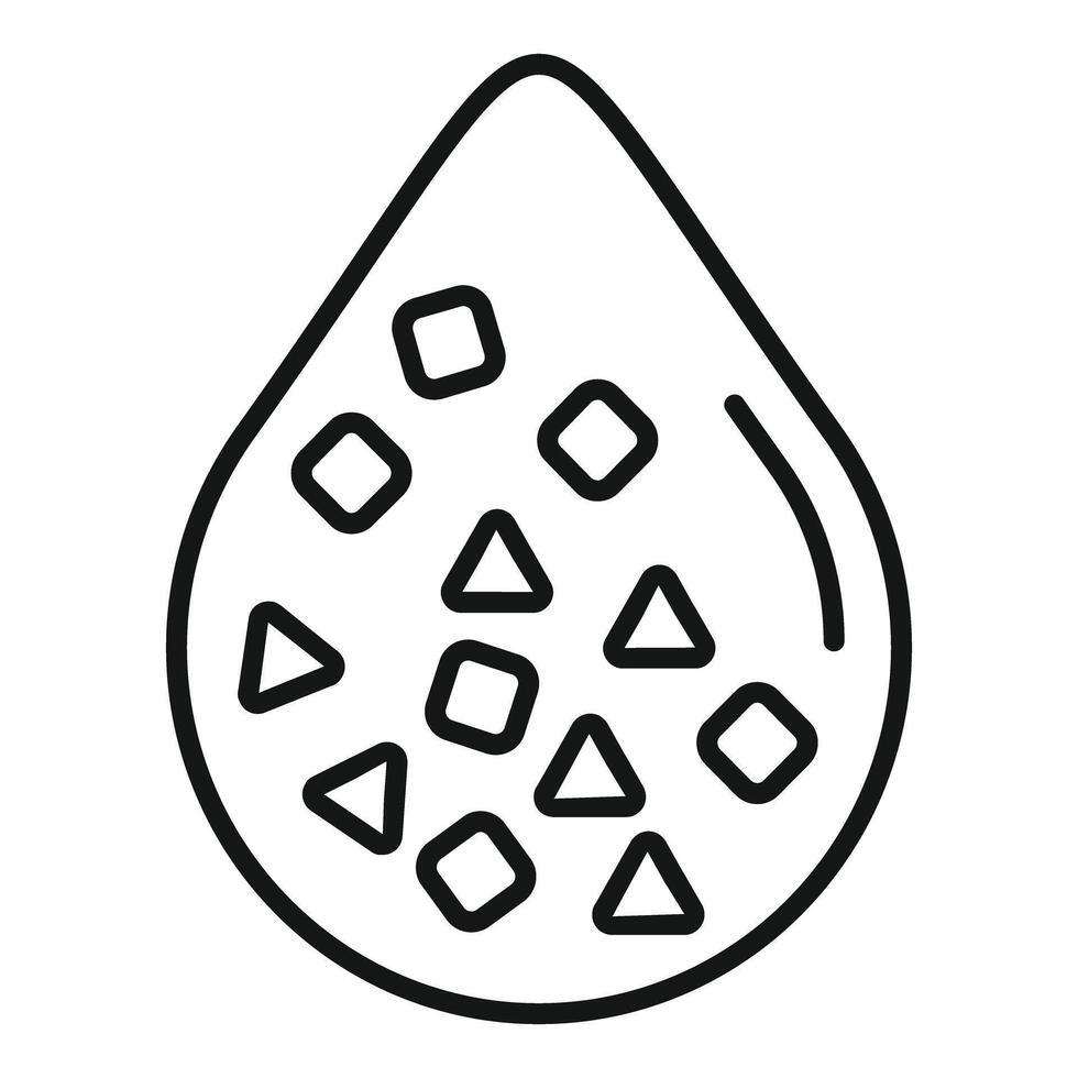 Water drop with square and triangle shaped molecules icon vector