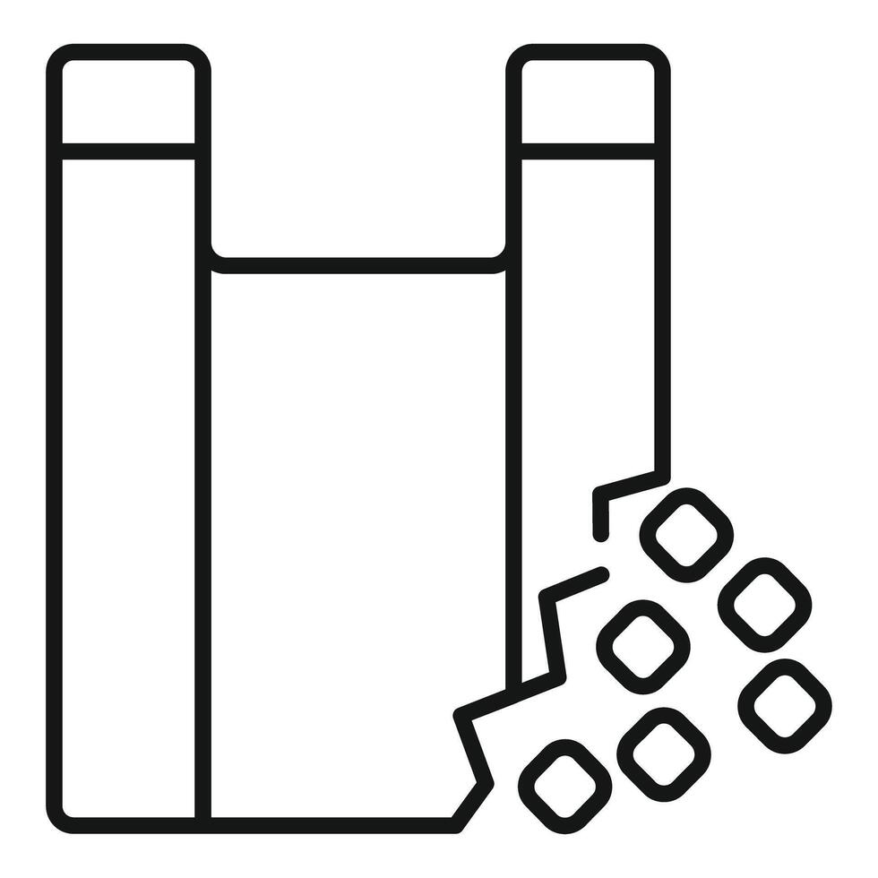 Plastic bag breaking down showing biodegradable concept vector