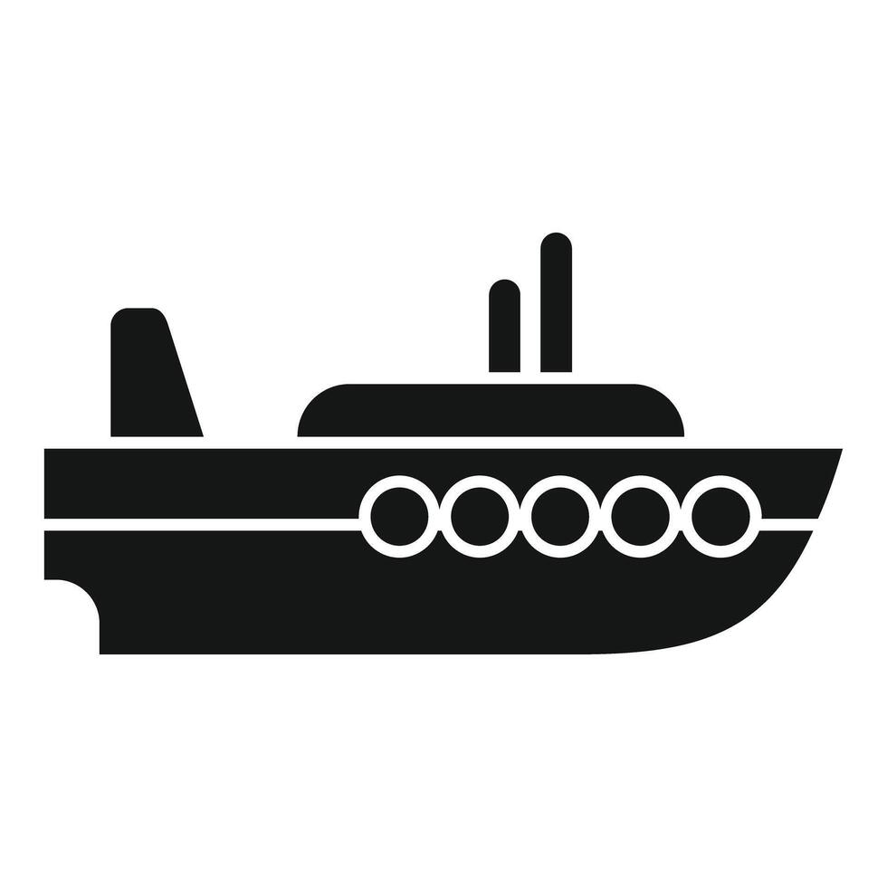 Big ship floating on water in black and white vector