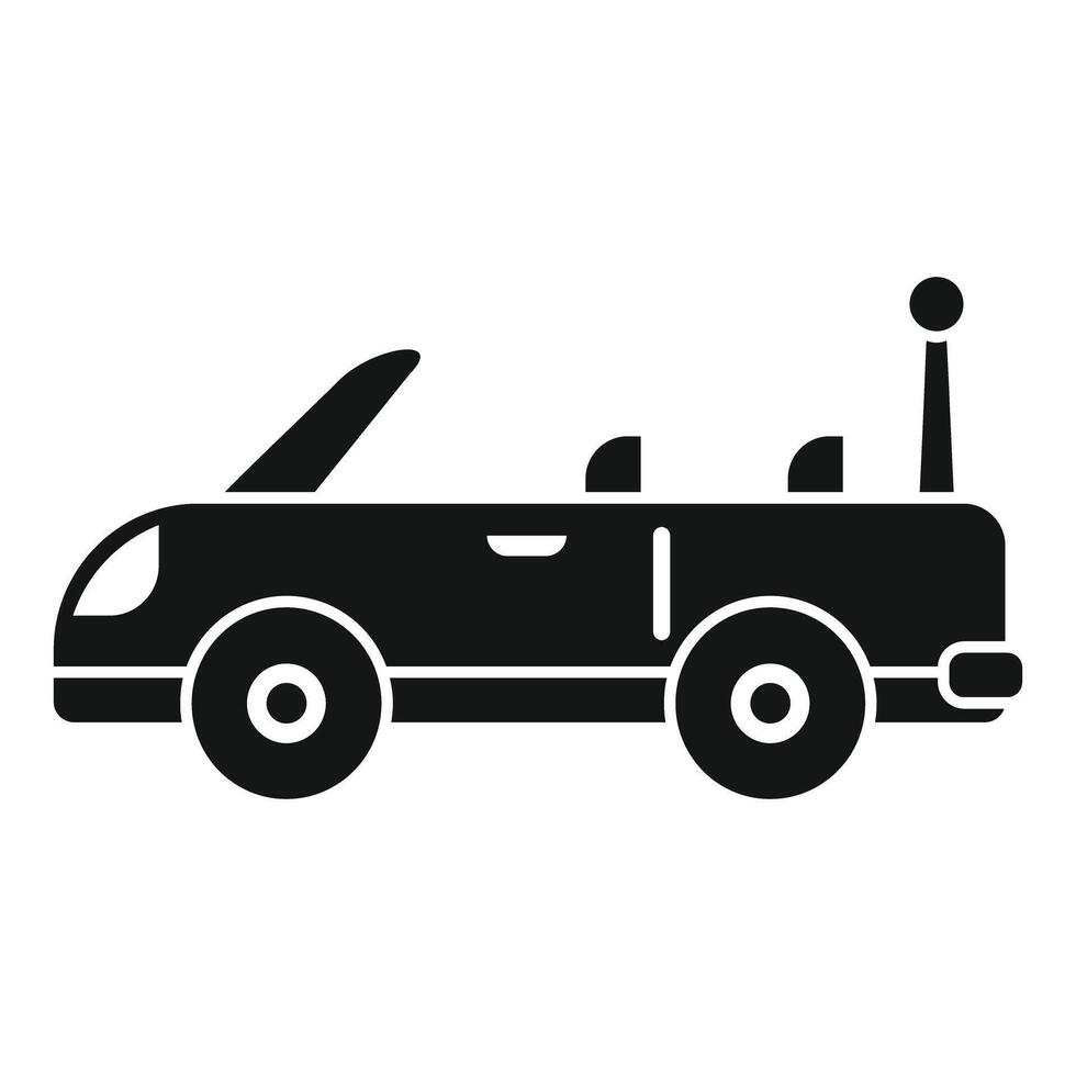 Radio controlled toy car with open roof driving vector