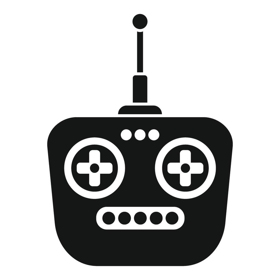 Black remote control for drone, car or other device icon vector